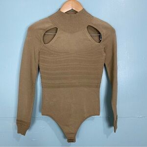 Cushnie Et Ochs Gold Cut‎ Out Body Suit Sz Small